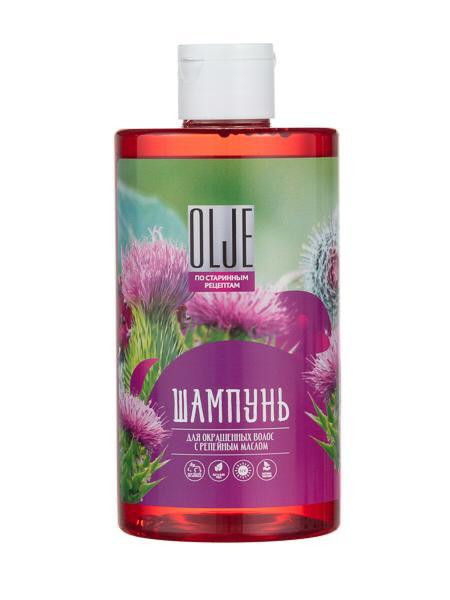 OLJE Натуральный шампунь для окрашенных волос с репейным маслом для поврежденных волос 450 мл в Хабаровске