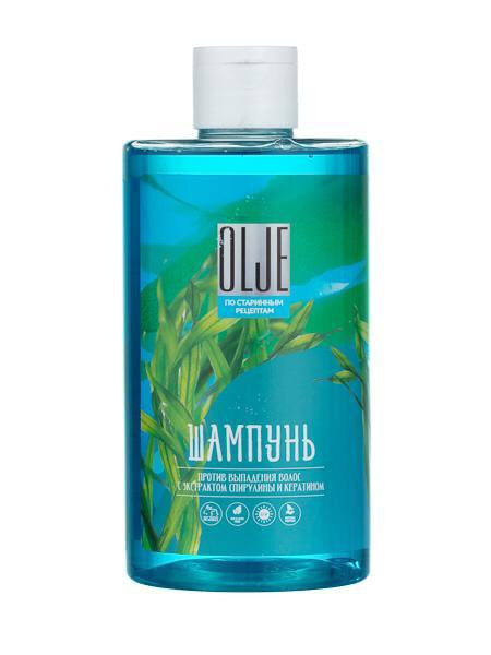 OLJE Натуральный шампунь против выпадения волос с экстрактом концентрата спирулины и кератина 450 мл в Хабаровске